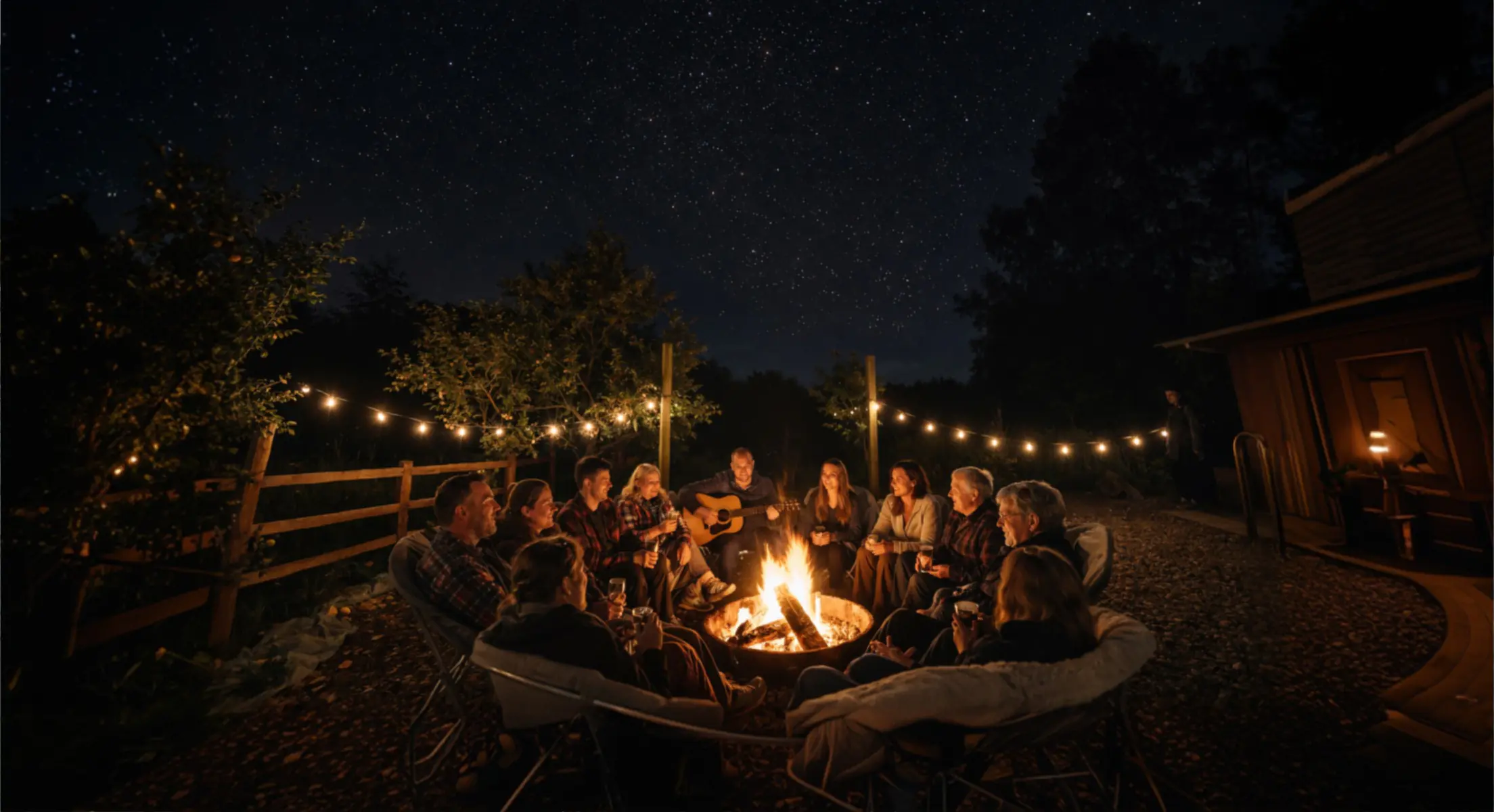 Вечера у костра с песнями под гитару 